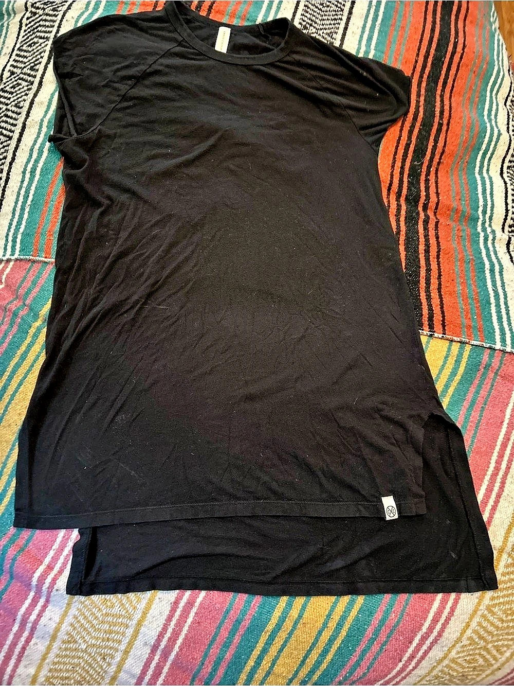 Cross Colours Short Sleeve Tee dress in Black streetwear
